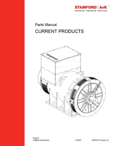 Manual de piezas del producto actual