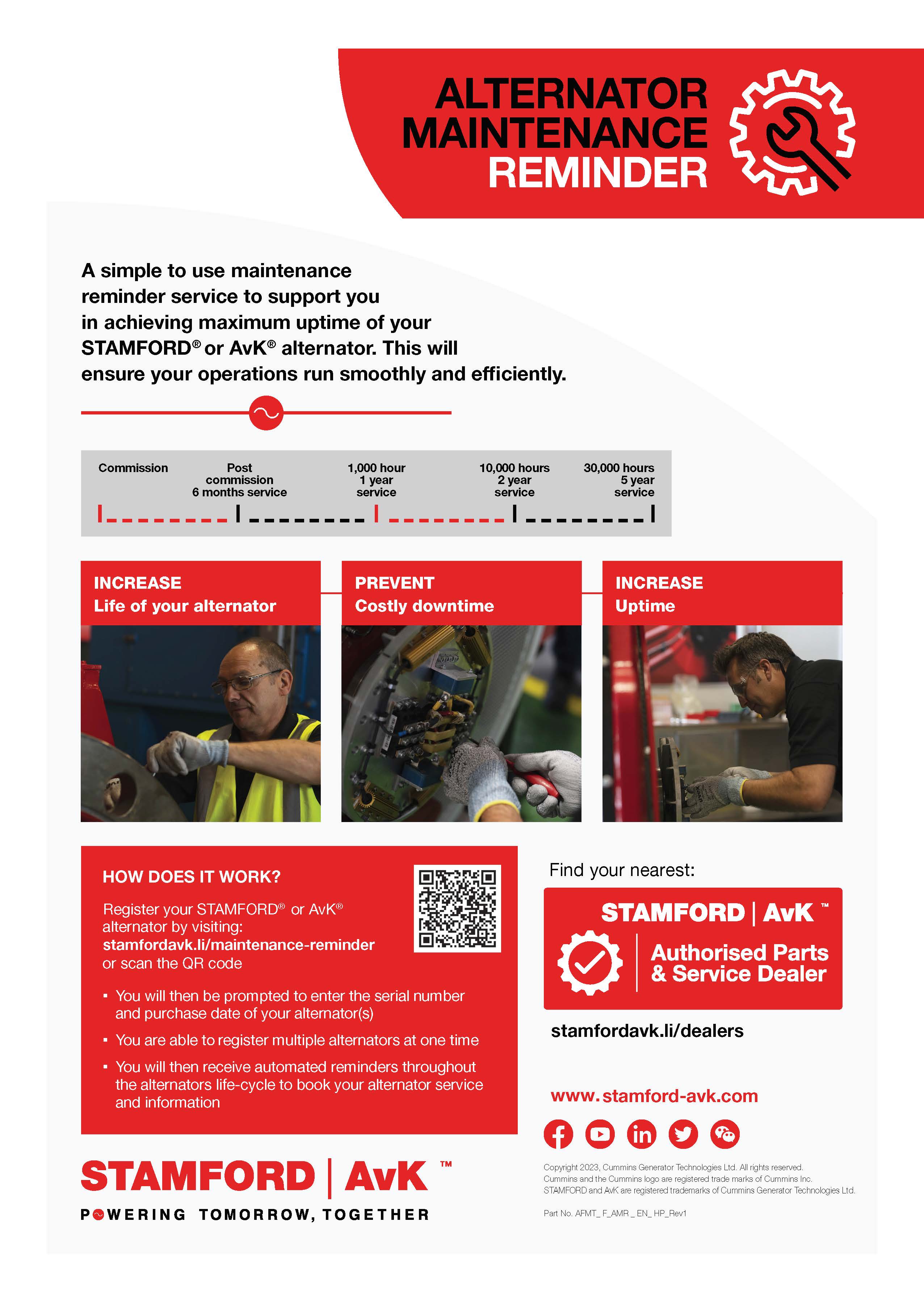 Recordatorio sobre el mantenimiento del alternador STAMFORD AvK